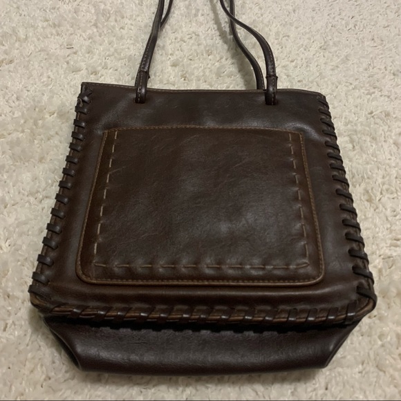 VINTAGE Dark Brown Faux Leather-Like Braided Bag Mini Purse - Picture 3 of 16